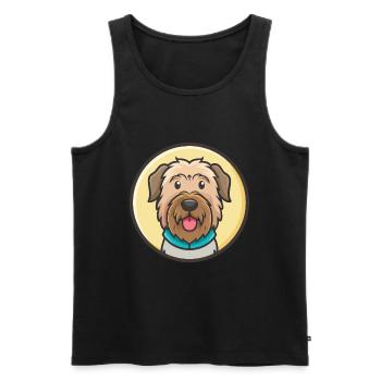 Terrier russe chien race dessin animé Kawaii Clipart - Débardeur bio Premium Homme - noir - Devant - Michal (187cm)