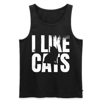 J’aime les chats - Débardeur bio Premium Homme - noir - Devant - AI Model Male 178 light (178cm)
