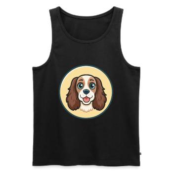 Spaniel Dog Breed Cartoon Character Kawaii Clipart - Men's Premium Organic Tank Top - black - Front - Michal (187cm)