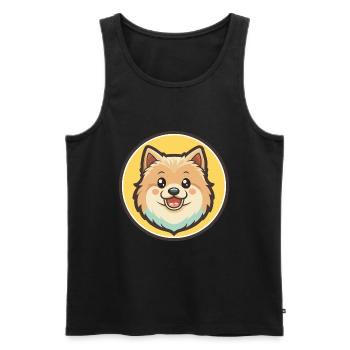 Spitz Hund Rasse Cartoon Kawaii Clipart Tier Haustier - Männer Premium Bio Tank Top - Schwarz - Vorne - Michal (187cm)