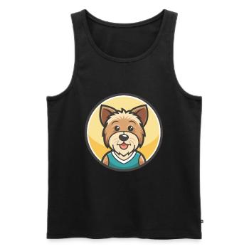 Sporting Lucas Terrier Chien Race Dessin animé Kawaii - Débardeur bio Premium Homme - noir - Devant - Michal (187cm)