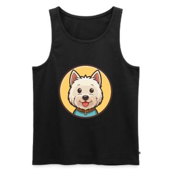 Westie Hund Rasse Cartoon Kawaii Clipart Tier Haustier - Männer Premium Bio Tank Top - Schwarz - Vorne - Michal (187cm)