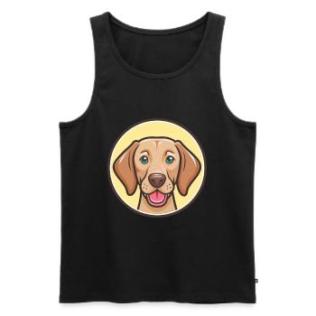 Vizsla chien race dessin animé Kawaii Clipart animal de compagnie - Débardeur bio Premium Homme - noir - Devant - Michal (187cm)