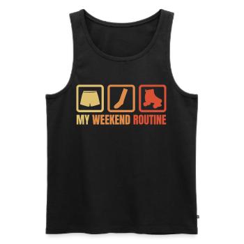 Wochenende mit Rollschuhen - Männer Premium Bio Tank Top - Schwarz - Vorne - Michal (187cm)