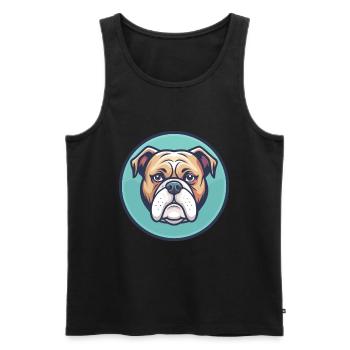 Alapaha Blue Blood Bulldog Hunderasse Lustige Karikatur - Männer Premium Bio Tank Top - Schwarz - Vorne - Michal (187cm)
