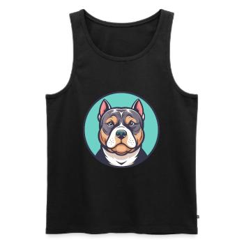 American Bully chien race dessin animé Kawaii Clipart - Débardeur bio Premium Homme - noir - Devant - Michal (187cm)