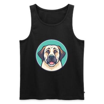 Chien de berger d’Anatolie Race Dessin animé Kawaii - Débardeur bio Premium Homme - noir - Devant - Michal (187cm)