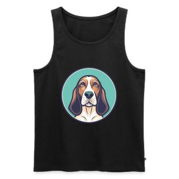 Basset Artesien Normand Dog Breed Cartoon Kawaii - Men's Premium Organic Tank Top - black - Front - Michal (187cm)
