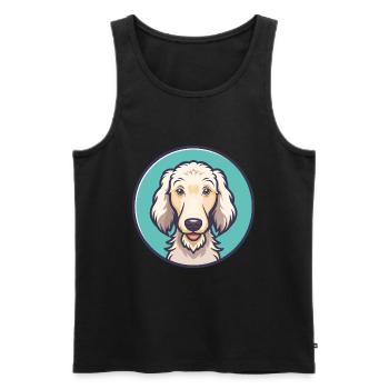Bedlington Terrier Chien Race Dessin animé Kawaii - Débardeur bio Premium Homme - noir - Devant - Michal (187cm)