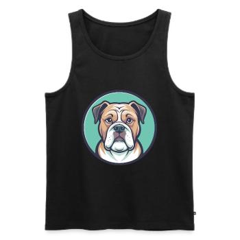 Bouledogue américain chien race dessin animé Kawaii Clipart - Débardeur bio Premium Homme - noir - Devant - Michal (187cm)