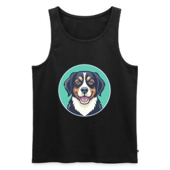 Appenzeller Sennenhund Race de chien Dessin animé Kawaii - Débardeur bio Premium Homme - noir - Devant - Michal (187cm)