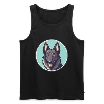 Belgische Groenendael Hunderasse Lustige Karikatur Kawaii - Männer Premium Bio Tank Top - Schwarz - Vorne - Michal (187cm)