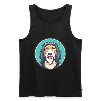 Bearded Collie Chien Race Dessin animé Kawaii Clipart - Débardeur bio Premium Homme - noir - Devant - Michal (187cm)