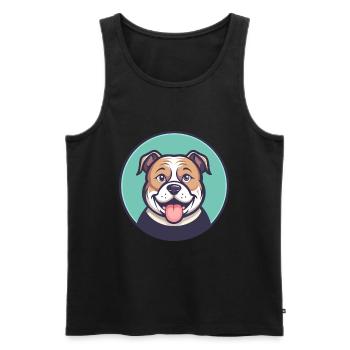 Billy Dog Race Dessin animé Kawaii Clipart Animal de compagnie - Débardeur bio Premium Homme - noir - Devant - Michal (187cm)