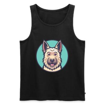 Berger Picard Chien Race Dessin animé Kawaii Clipart Animal de compagnie - Débardeur bio Premium Homme - noir - Devant - Michal (187cm)