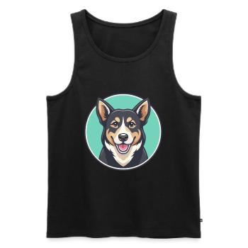 Noir Tan Chien Race Dessin Animé Kawaii Clipart Animal - Débardeur bio Premium Homme - noir - Devant - Michal (187cm)