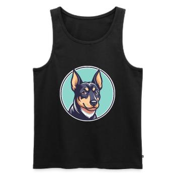 Schwarzer Und Tan Terrier Hund Rasse Cartoon Kawaii Haustier - Männer Premium Bio Tank Top - Schwarz - Vorne - Michal (187cm)