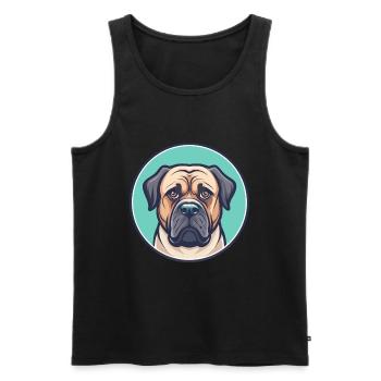 Dogue brésilien chien race dessin animé Kawaii Clipart - Débardeur bio Premium Homme - noir - Devant - Michal (187cm)