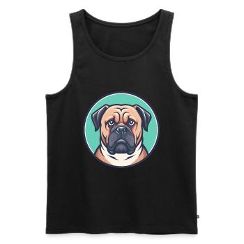 Bullmastiff Chien Race Drôle Dessin animé Kawaii Clipart - Débardeur bio Premium Homme - noir - Devant - Michal (187cm)