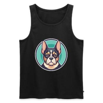Braque du Bourbonnais Chien Race Dessin Animé Kawaii Pet - Débardeur bio Premium Homme - noir - Devant - Michal (187cm)