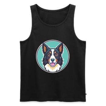 Bucovine Berger Chien Race Dessin animé Kawaii Clipart - Débardeur bio Premium Homme - noir - Devant - Michal (187cm)