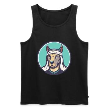 Bull Arab Dog Breed Cartoon Kawaii Clipart Animal - Men's Premium Organic Tank Top - black - Front - Michal (187cm)