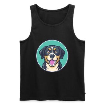 Can De Chira Chien Race Dessin animé Kawaii Clipart Animal de compagnie - Débardeur bio Premium Homme - noir - Devant - AI Model Male 178 light (178cm)