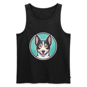 Canaan chien race dessin animé Kawaii Clipart animal de compagnie - Débardeur bio Premium Homme - noir - Devant - Michal (187cm)