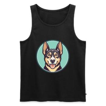 Cao da Serra De Aires Hunderasse Cartoon Kawaii Haustier - Männer Premium Bio Tank Top - Schwarz - Vorne - AI Model Male 178 light (178cm)