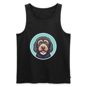 Chien d’eau cantabrique race dessin animé Kawaii Clipart - Débardeur bio Premium Homme - noir - Devant - Michal (187cm)