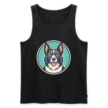 Carpathian Shepherd Dog Breed Funny Cartoon Kawaii - Men's Premium Organic Tank Top - black - Front - AI Model Male 178 light (178cm)