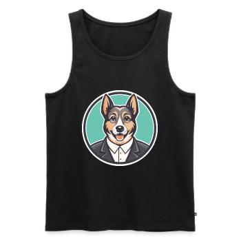 Castro Laboreiro Hunderasse Cartoon Kawaii Clipart - Männer Premium Bio Tank Top - Schwarz - Vorne - Michal (187cm)