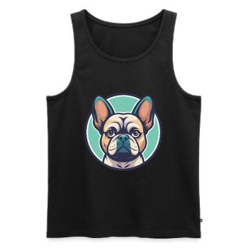 Braque Francais Dog Breed Cartoon Kawaii Clipart - Men's Premium Organic Tank Top - black - Front - Michal (187cm)
