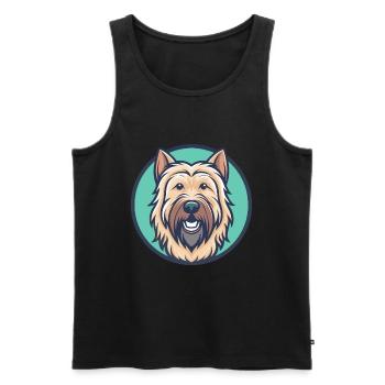 Briard Hund Rasse Cartoon Kawaii Clipart Tier Haustier - Männer Premium Bio Tank Top - Schwarz - Vorne - Michal (187cm)
