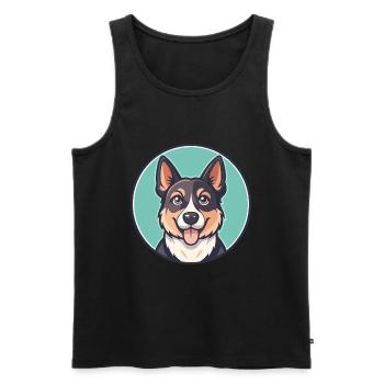 Ca Me Mallorqui Dog Breed Cartoon Kawaii Clipart - Men's Premium Organic Tank Top - black - Front - AI Model Male 178 light (178cm)