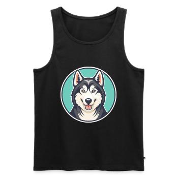 Chien chien chien Labrador Labrador Race Dessin animé Kawaii - Débardeur bio Premium Homme - noir - Devant - Michal (187cm)
