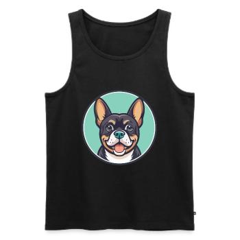 Cao De Castro Laboreiro Race Chien Dessin Animé Kawaii - Débardeur bio Premium Homme - noir - Devant - AI Model Male 178 light (178cm)