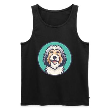 Catalan Sheepdog Dog Breed Cartoon Kawaii Clipart - Men's Premium Organic Tank Top - black - Front - Michal (187cm)