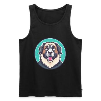 Caucasian Shepherd Dog Breed Cartoon Kawaii - Men's Premium Organic Tank Top - black - Front - Michal (187cm)
