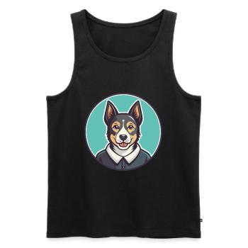 Cesky Strakaty Pes Race Chien Dessin Animé Kawaii - Débardeur bio Premium Homme - noir - Devant - Michal (187cm)