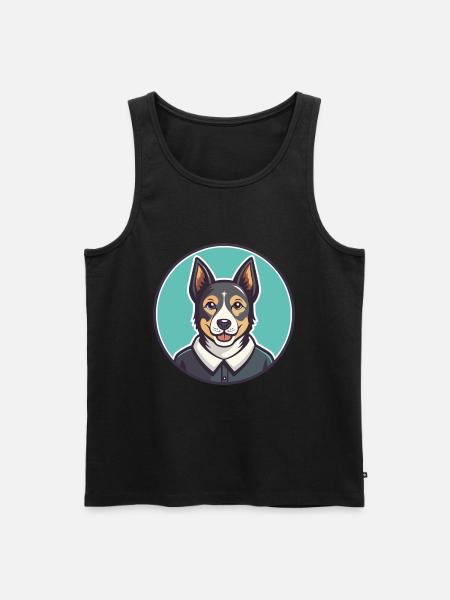 Cesky Strakaty Pes Dog Breed Cartoon Kawaii - Men's Premium Organic Tank Top - black