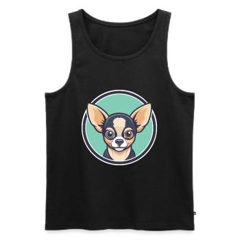 Chihuahua Dog Breed Cartoon Kawaii Clipart Animal - Men's Premium Organic Tank Top - black - Front - Michal (187cm)