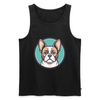 Chien Francais Blanc Et Orange Dog Breed Cartoon - Men's Premium Organic Tank Top - black - Front - Michal (187cm)