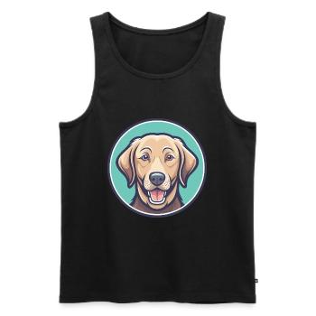 Chesapeake Bay Retriever Dog Breed Cartoon Kawaii - Men's Premium Organic Tank Top - black - Front - Michal (187cm)
