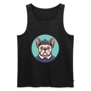 Chien Francais Dog Breed Cartoon Kawaii Clipart - Men's Premium Organic Tank Top - black - Front - Michal (187cm)