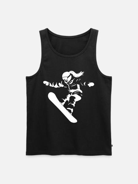 Dessin d’une snowboardeuse - Débardeur bio Premium Homme - noir