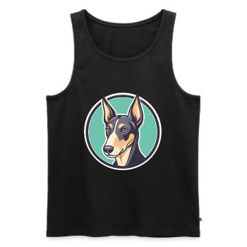 Chien de chasse crétois Race Dessin animé Kawaii Clipart Animal de compagnie - Débardeur bio Premium Homme - noir - Devant - AI Model Male 178 light (178cm)