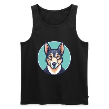 Corsican Dog Breed Colorful Cartoon Kawaii Clipart - Men's Premium Organic Tank Top - black - Front - AI Model Male 178 light (178cm)