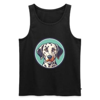Dalmatiner Hund Rasse Cartoon Kawaii Clipart Tier - Männer Premium Bio Tank Top - Schwarz - Vorne - Michal (187cm)