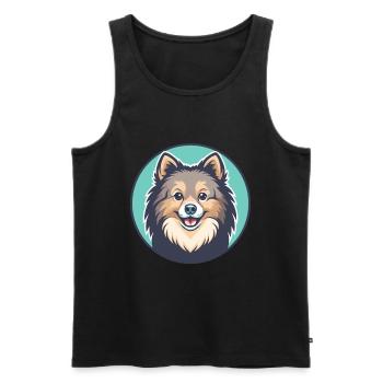 Spitz danois chien race dessin animé Kawaii Clipart animal de compagnie - Débardeur bio Premium Homme - noir - Devant - Michal (187cm)